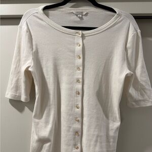 Banana Republic Cream Button Down Shirt